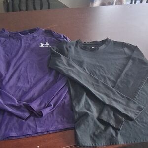 Under Armour Purple and Reebok Black Long Sleeve Duo